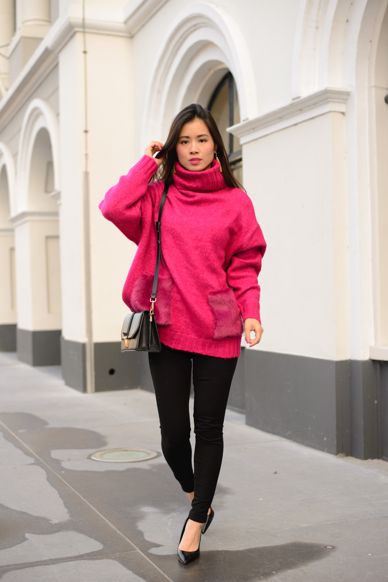 Vel dennenboom bedrijf Outfit: Roze fluffy trui | TheBeautyMusthaves